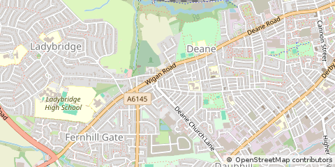 Map of Bolton, Lancashire