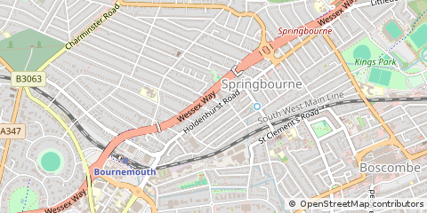 Map of Bournemouth, Dorset