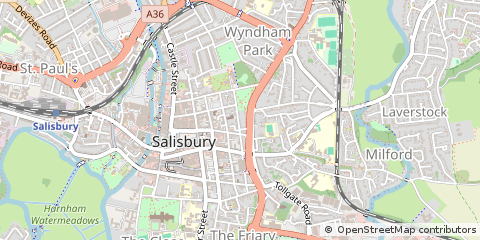 Map of Salisbury, Wiltshire
