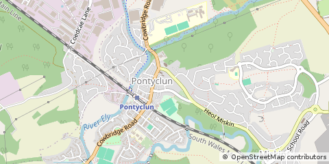 Map of Pontyclun, MID Glamorgan