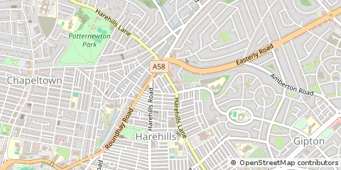 Map of Leeds, West Yorkshire