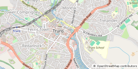 Map of Truro, Cornwall