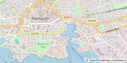 Map of Plymouth, Devon