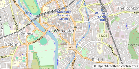 Map of Worcester, Worcestershire
