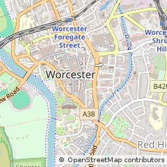 Map of Worcester, Worcestershire
