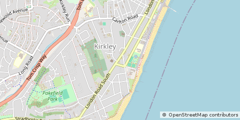 Map of Lowestoft, Suffolk
