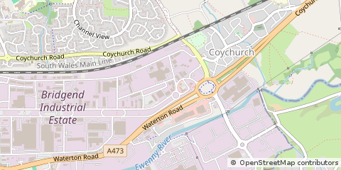 Map of Bridgend, Glamorgan