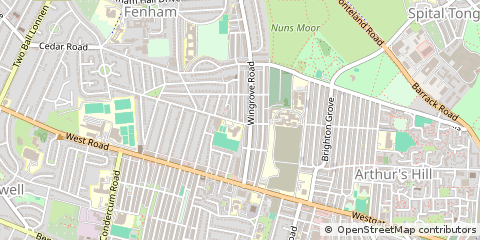 Map of Newcastle Upon Tyne, Tyne and Wear