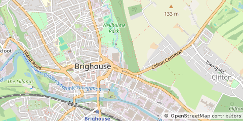 Map of Brighouse, West Yorkshire