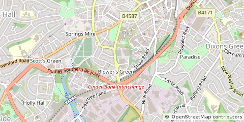 Map of Dudley, West Midlands