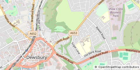 Map of Dewsbury, West Yorkshire