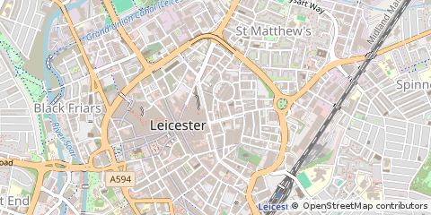 Map of Leicester, Leicestershire