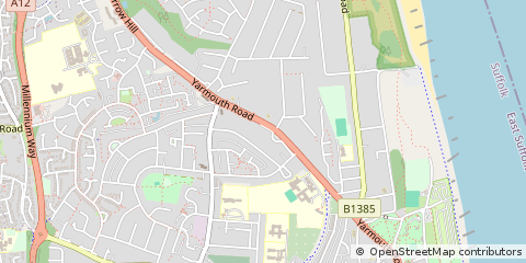 Map of Lowestoft, Suffolk
