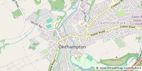Map of Okehampton, Devon