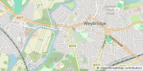 Map of Weybridge, Surrey