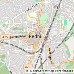 Map of Redhill, Surrey