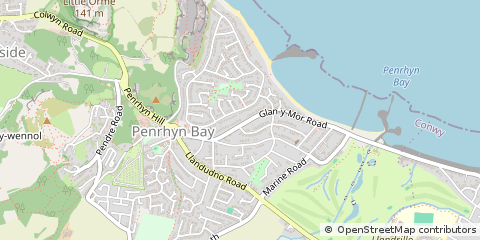 Map of Llandudno, Denbighshire