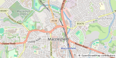 Map of Macclesfield, Cheshire