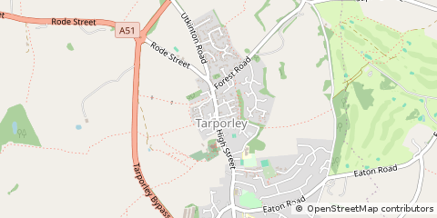 Map of Tarporley, Cheshire