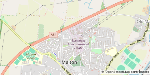 Map of Showfield Lane, Malton