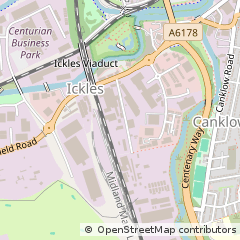 Map of Rotherham, South Yorkshire