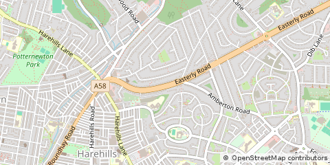 Map of Leeds, West Yorkshire
