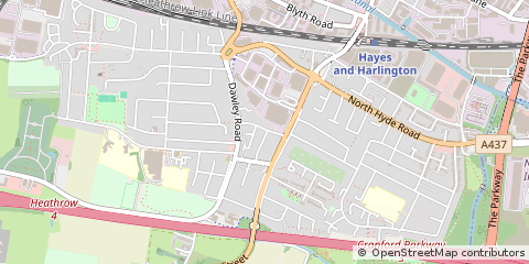 Map of Hayes, Middx