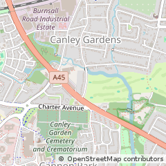 Map of Coventry, West Midlands