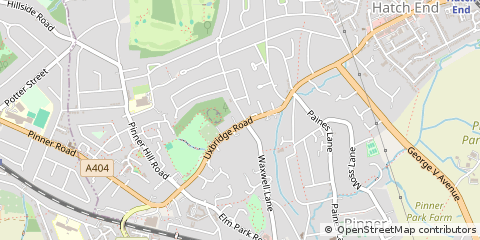 Map of Pinner, Middlesex