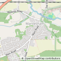 Map of Martlesham, Suffolk