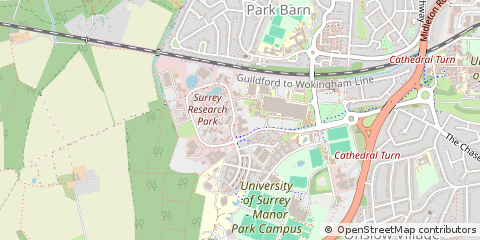 Map of Guildford, Surrey