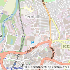 Map of Bury, Lancashire