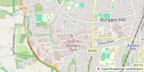 Map of Burgess Hill, West Sussex