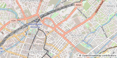 Map of Manchester, Greater Manchester