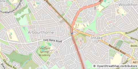 Map of Sheffield, South Yorkshire