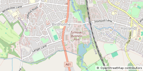 Map of Chesterfield, Derbyshire