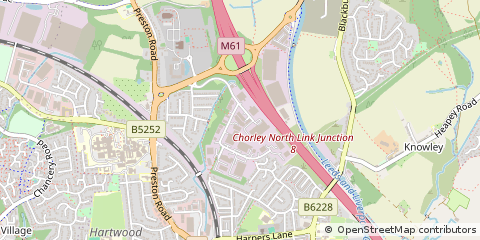 Map of Chorley, Lancashire