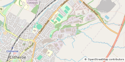 Map of Clitheroe, Lancashire