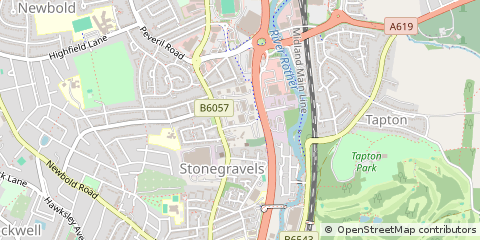 Map of Chesterfield, Derbyshire
