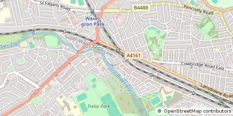Map of Cardiff, South Glamorgan