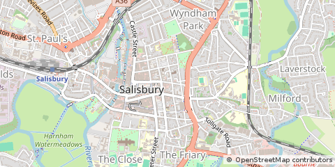 Map of Salisbury, Wiltshire
