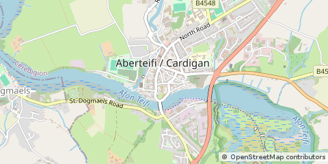 Map of Cardigan, Ceredigion