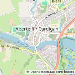 Map of Cardigan, Ceredigion
