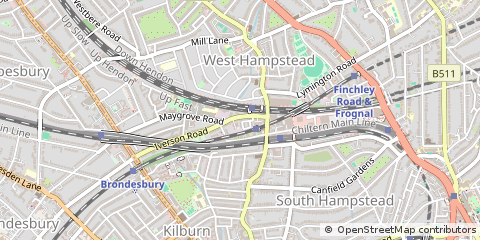 Map of West Hampstead, London