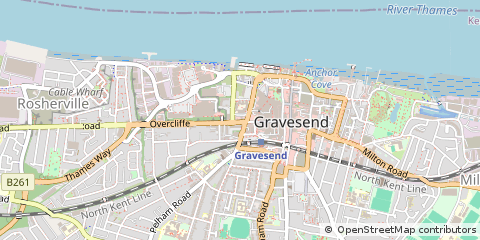 Map of Gravesend, Kent