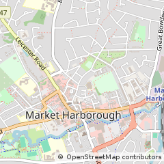 Map of Market Harborough, Leicestershire