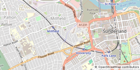 Map of Sunderland, Tyne and Wear