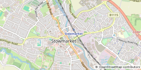 Map of Stowmarket, Suffolk