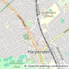 Map of Harpenden, Hertfordshire