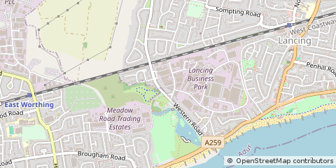 Map of Lancing, East Sussex